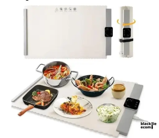 Electric Warming Tray with Adjustable Temperature Foldable Food Warmer